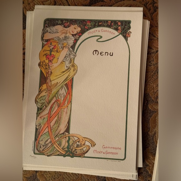 Alphonse Mucha Menu ephemera MONET champs - Picture 8 of 11